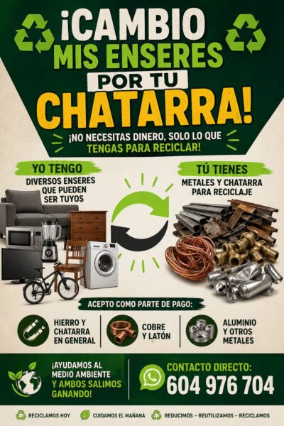 Cambio mis enseres por tu chatarra