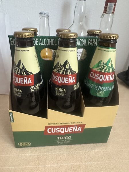 Cerveza cusqueña Negra, trigo, golden.