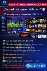 MEGA TV – Miles de canales, fútbol y películas en una app