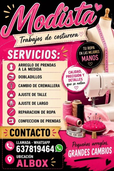 Modista - Trabajos de costura